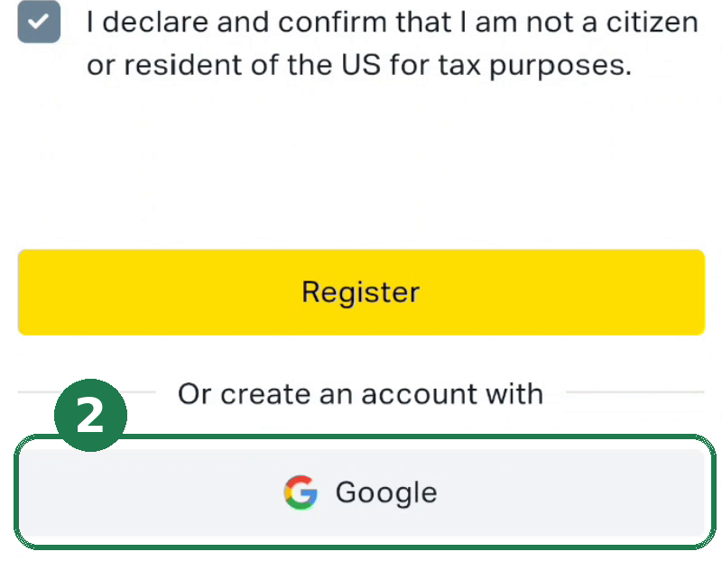 ② เลือก “Google” — สมัครด้วยบัญชี Google เร็วและชัวร์ที่สุด (ไม่ต้องกรอกอีเมลหรือตั้งรหัสผ่านใหม่)